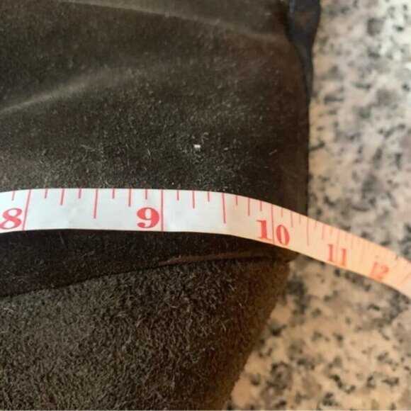 Prada Brown Suede Leather Shearling Knee High Wedge Boots 7 - Picture 4 of 15